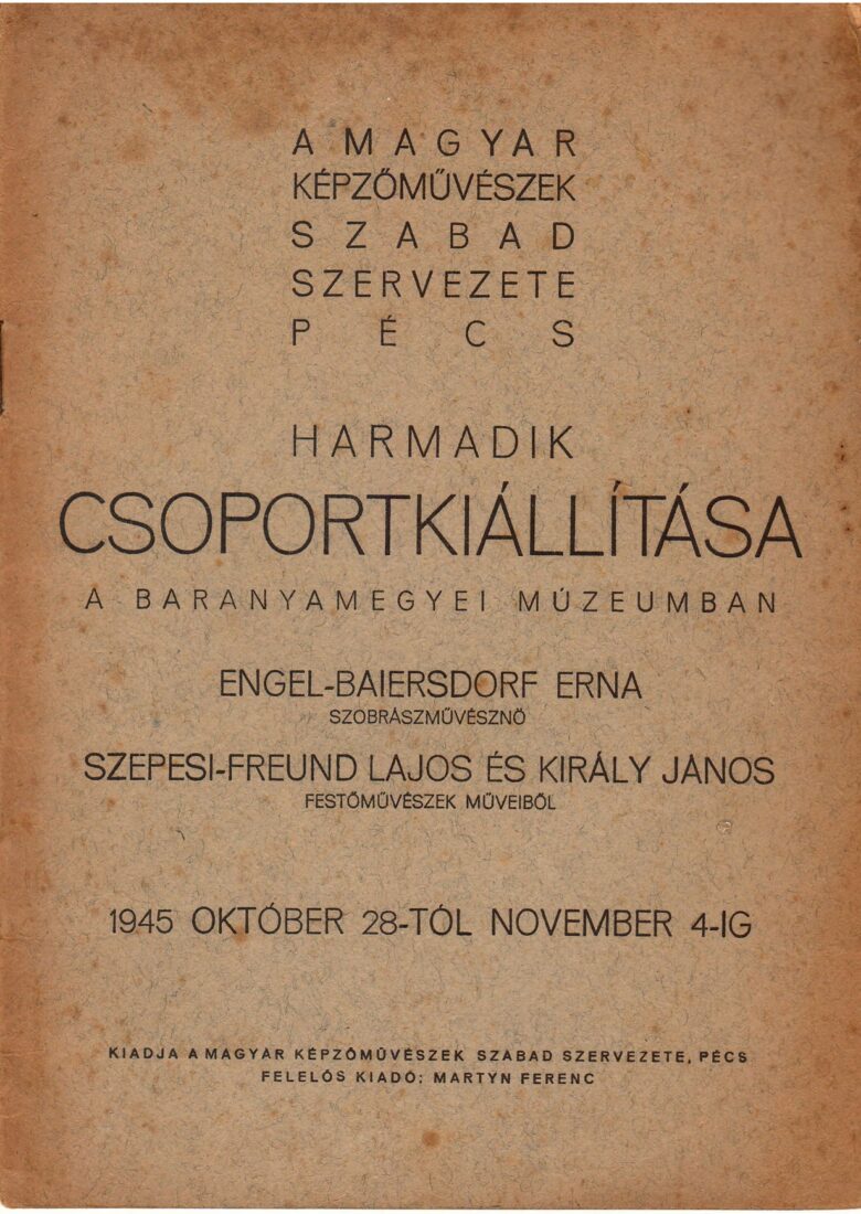1945. október 3. Magyar képzőművészek szabad szervezete. A 291. Csorba blog melléklete