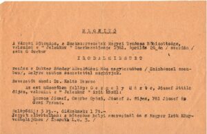 1961. április 26. Pécsi Nőbizottság meghívója Jelenkor irodalmi estre. A 293. Csorba blog melléklete