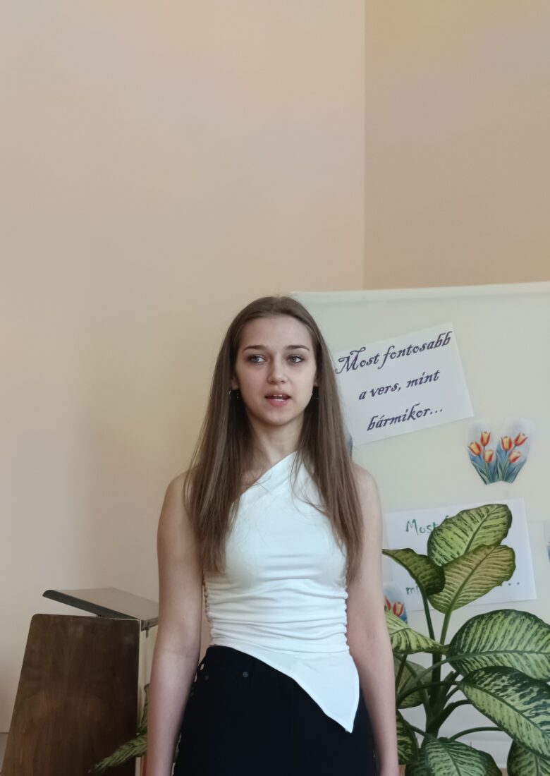 A 398. Csorba blog melléklete. A 10. Csorba győző versmondó verseny egyik előadója