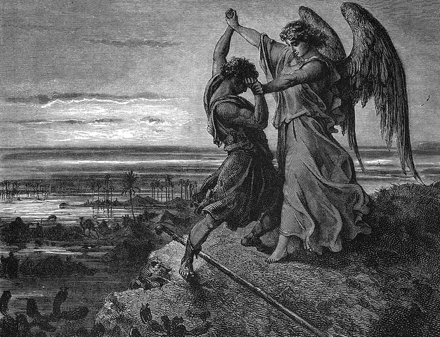 Jákob harca az angyallal. A 409. Csorba blog melléklete. Paul Gustave Doré: Jákob tusakodása az angyallal (1855)