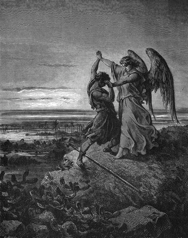 Jákob harca az angyallal. A 409. Csorba blog melléklete. Paul Gustave Doré: Jákob tusakodása az angyallal (1855)